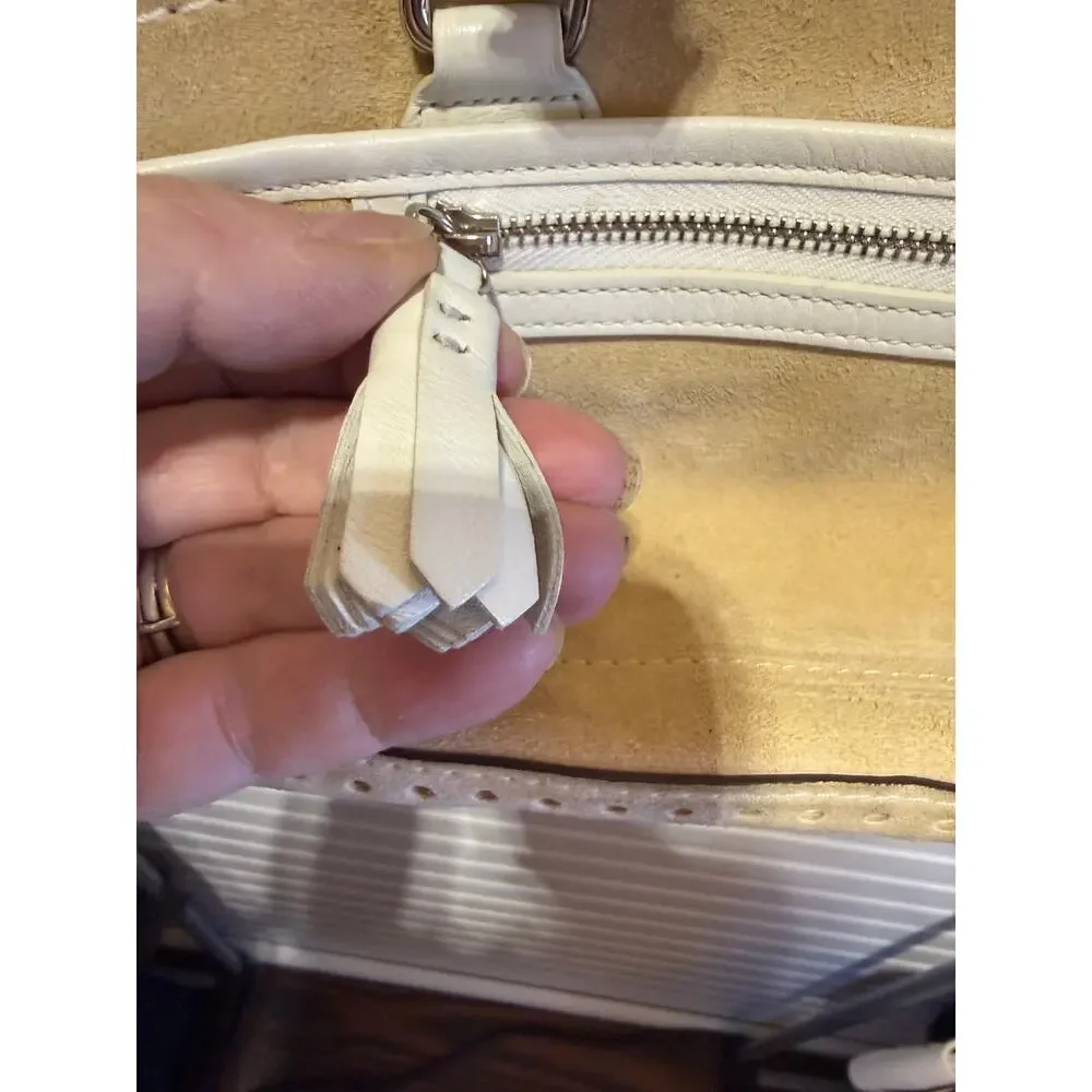 VTG Coach Yellow/Tan Suede with White Leather Trim Hampton Bag Style J04S-5081